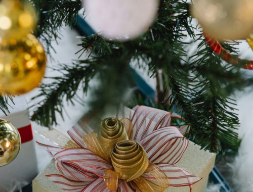 Summer Solstice with Unlit Artificial Christmas Trees